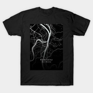 Koblenz Germany City map dark T-Shirt